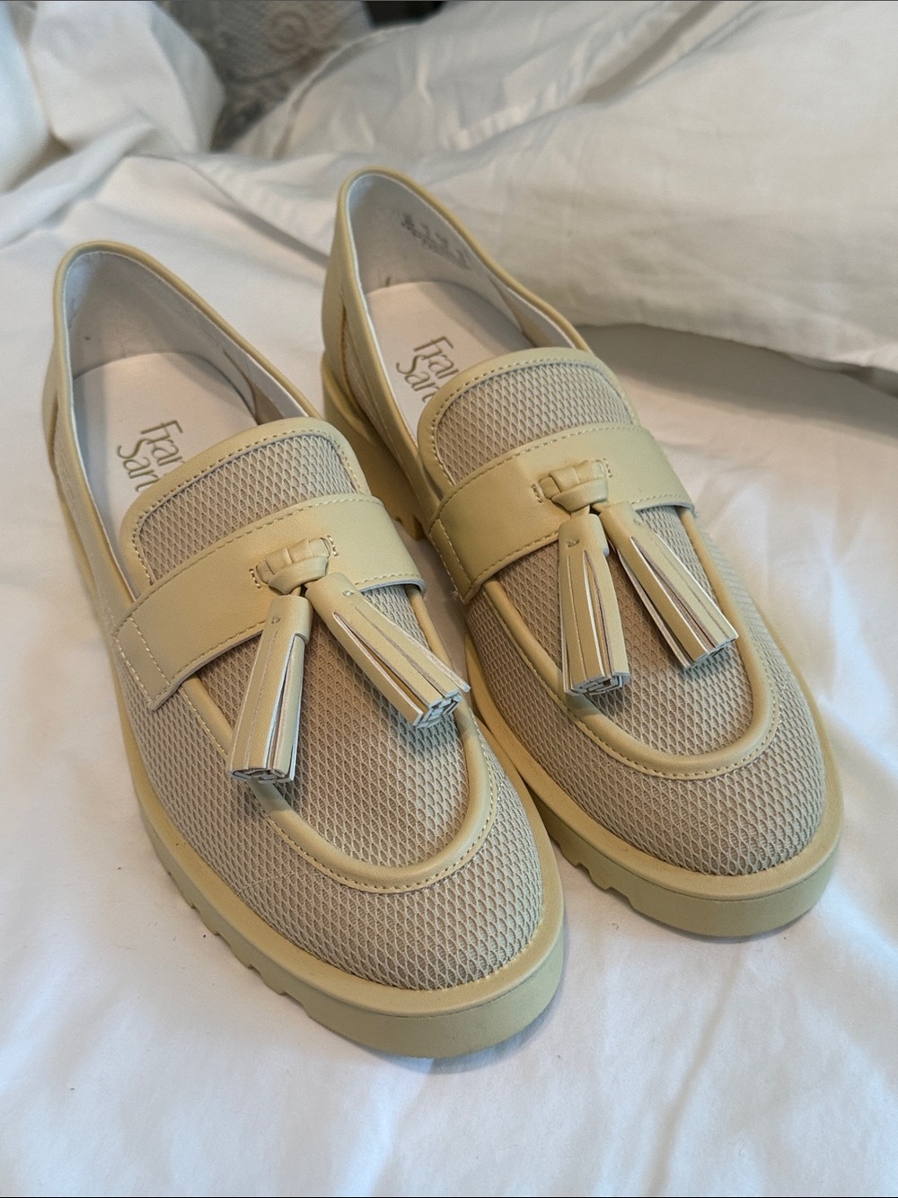 Franco Sarto Women's Tassel Loafers in Light Beige